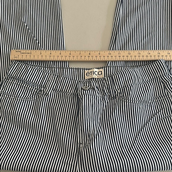 Ética Striped Blue and White Pants Size 4 New With Tags - Picture 7 of 7